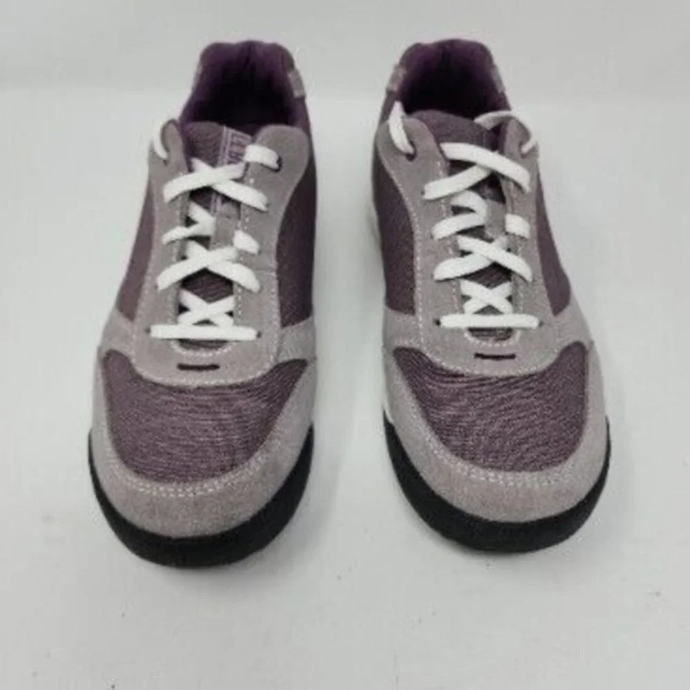 L.L‎ Bean Womens 296445 Lace Up Round Toe Gray Purple Sneakers Shoes Size US 8M.